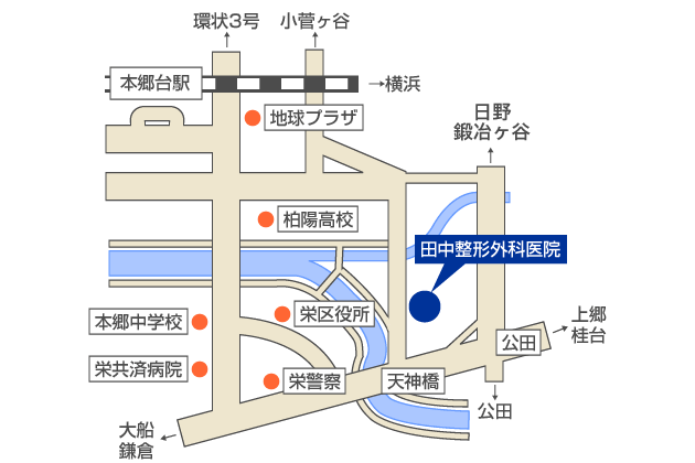 田中整形外科医院　地図